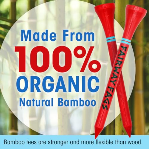Bamboo Golf Tee Caddy - Funny Cigarette-Style Box, Durable 2 3/4" Biodegradable Wooden Golf Tees, Novelty Golf Gift for Men & Women, Wood Golf Tees 2 3/4 Inch - size: 2 Pack