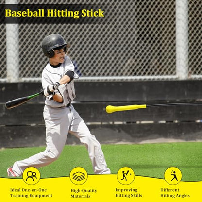 Baseball Hitting Stick,Batting Practice Equipment for Baseball and Softball,Extended Handlebar with Grip Strap,Ideal One-on-One Baseball Training Equipment - style: Softball Swing Trainer