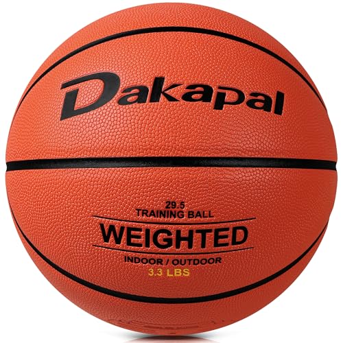 Dakapal Weighted Heavy Training Basketball 2.2LBS/3LBS/3.3LBS Size 7 Durable and wear Resistant for Indoor Outdoor Improve Handling Dribbling Passing Rebounding Skill - size: 3.3LBS-Size 7