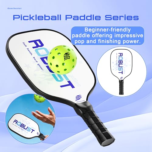 Pickleball Paddles Set of 2 or Single Option-Fiberglass or Carbon Fiber Face – Durable Solo Paddle or Complete Set with Balls & Carry Bag – Improved Spin & Precision - color: White-Fiberglass