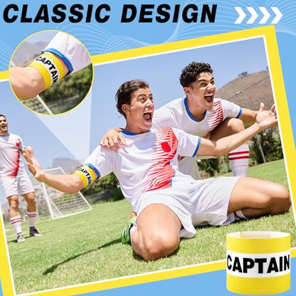 VioraWhite 12pcs Captain Arm Bands for Soccer Captain Armband Adjustable Unisex Elastic for Team Training - color: Yellow