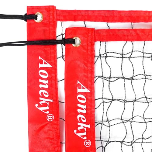 Aoneky 21ft Outdoor Replacement Portable Pickleball Net - Indoor Standard Regulation Pickleball Court Netting Only, Red