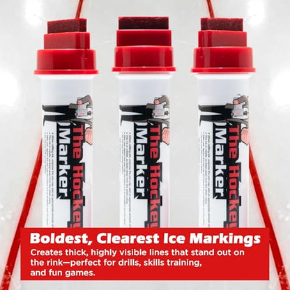 The Hockey Marker Ice Marker for Hockey Rink and Training - Line Marker for Center and Skill Lines, Designed for Ice Practice and Training Drills, Used by Coaches and Goalies - Red
