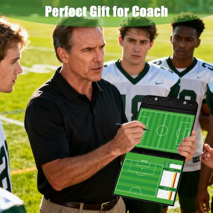 Magnetic Soccer Coaching Board – Portable Dry Erase Whiteboard with Fence Clip, Magnets & Carry Bag, Foldable Clipboard for Soccer Coaches & Players, Ideal Coach Gift - style: Soccer