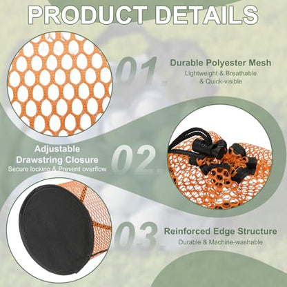 Golf Ball Storage Bag Nylon Mesh Golf Pouch with Adjustable Drawstring Closure for Sports Supplies Tennis