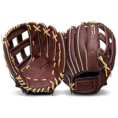 Franklin Sports Baseball Gloves - RTP Pro Adult + Kids Baseball Mitt - Outfield + Infield Gloves - size: 13" - H-Web