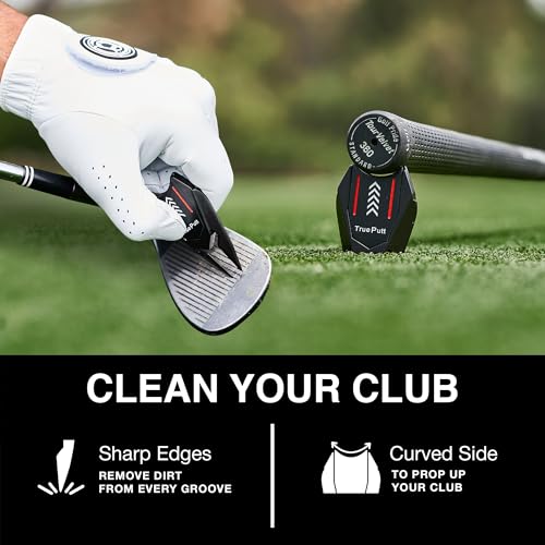 Ghost Golf Divot Tool - 5-in-1 Divot Repair Tool & Ball Marker Alignment Aid - Fix Pitch Marks on The Green - Club Rest & Groove Cleaner - Golf Equipment for Men & Women