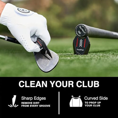 Ghost Golf Divot Tool - 5-in-1 Divot Repair Tool & Ball Marker Alignment Aid - Fix Pitch Marks on The Green - Club Rest & Groove Cleaner - Golf Equipment for Men & Women