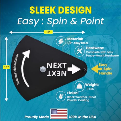 Pickleball “Next-Up” Tracker, A Spin & Point Pickleball Paddle Rack Accessory for Tracking Players “Next-Up” on The Courts