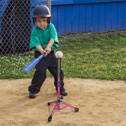 Baseball Tee Batting Tee Softball Tee Portable Travel Hitting Tee,Easy Adjustable Height,Stable Tripod Stand - color: Purple, style: Tee