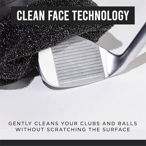 Club Scrub Mini, Golf Club and Golf Ball Cleaning Bag, Waterproof Clean Face Technology Liner, Detachable Clip, Machine Washable, Cleans Club Grooves, Dry Exterior - color: Blue