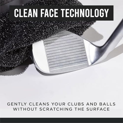 Club Scrub Mini, Golf Club and Golf Ball Cleaning Bag, Waterproof Clean Face Technology Liner, Detachable Clip, Machine Washable, Cleans Club Grooves, Dry Exterior - color: Blue