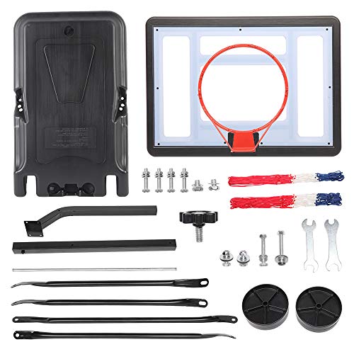 Ktaxon Poolside Basketball Hoop, Adjustable Height 45-53" Swimming Pool Upgraded Portable Basketball Hoop Stand with Fillable Base