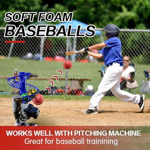 Foam Baseballs, Soft Baseballs 6 Pack and 12 Pack for Kids Beginners Training Ball, Safe Throwing for Indoor or Outdoor Play with Carrying Bag, Baseball Gifts for Boys and Girls - size: 12Pce
