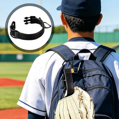 Baseball Glove & Gear Hanger Clip, Adjustable Baseball Glove Loop Holder Bag Attachment Accessories Parts Strap D-Ring Hooks for Fence Players & Drying Sports Equipment - color: Black