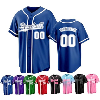 Custom Baseball Jersey Personalized Stitched Family Team Name Number Shirts Uniforms for Women Men Youth Kids - color: Blue-23