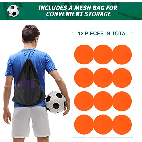 4inch & 9inch Poly Spots Spot Markers for Gym Floor, 12/24 Pcs Flat Cones Non-Slip Rubber Floor Dots Agility Markers for Soccer Basketball Sports Speed Training, Dance, Classroom Activities - style: 12Pcs 9 inch Orange