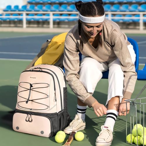 Arcoyard Tennis Bag Holds 2 Rackets, Professional Tennis Bags for Women, Tennis Backpack with Ventilated Shoe Compartment