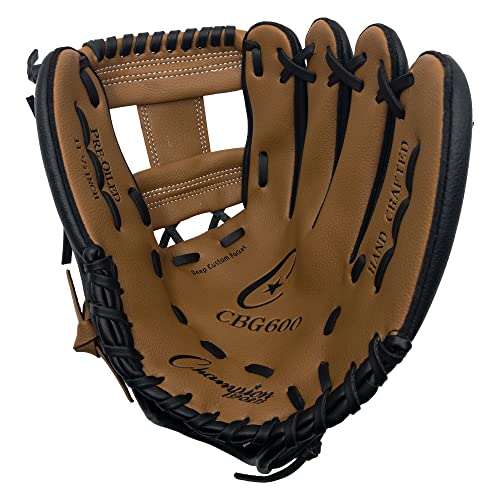 Champion Sports 12" Glove | Synthetic Leather Back and Front | Triple Bar Open Web and Conventional Back Design | Deep Set Pocket | Age: Adult Large-H.S. | Left-Handed Glove