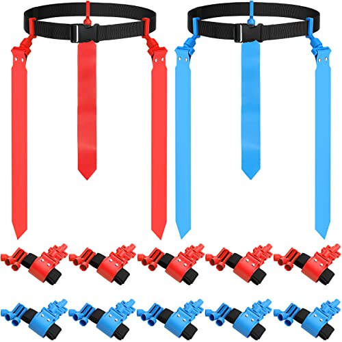 Hungdao 10/12 Players Flag Football Belts and Flags Adjustable Football Belts for Kids Teens Adults Team Training Sport Event