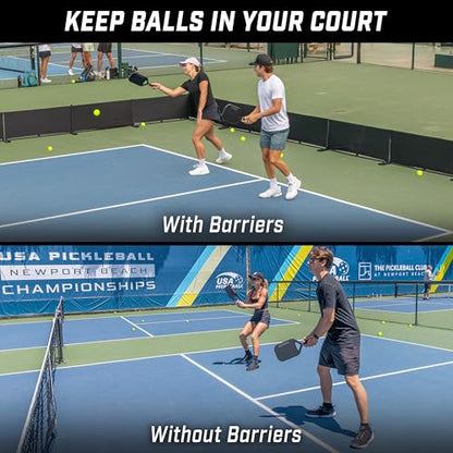 GoSports Pickleball Ball Barrier 3 Pack - Choose Brandable or Pre-Branded - Court Dividers for Pickleball Courts - style: Black