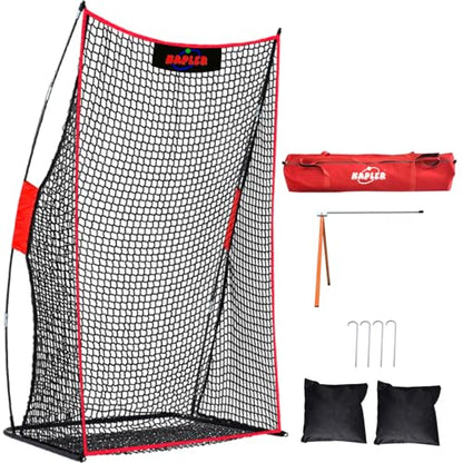 Kapler Football Kicking Net for Field Goals - 4x7FT Portable Football Net with Holder Tee - Sideline Practice for Backyard Skill Improvement