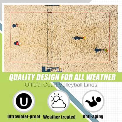 2 Inch Sand Court Line 16 x 8 Meter Volleyball Boundary Short Court Sand Setup Line for Beach Volleyball