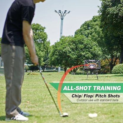 SENSECLUB Foldable Chipping Net with Mat & Balls, Indoor Golf Practice Chipping Target, Backyard Golf Game & Gifts - style: Pro Net +Mat +Balls