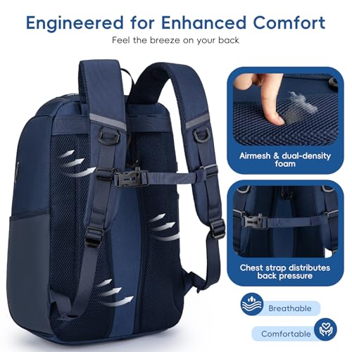 KAVIGOR Pickleball Bag, Large Pickleball Backpack Holds 4 to 6 Paddles, Shoes Compartment & Wet/Dry Pocket (9 Pockets), Charge Port - color: Blue