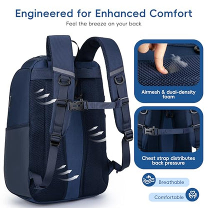 KAVIGOR Pickleball Bag, Large Pickleball Backpack Holds 4 to 6 Paddles, Shoes Compartment & Wet/Dry Pocket (9 Pockets), Charge Port - color: Blue