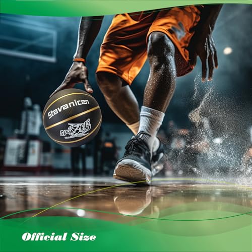 Basketballs Sports Balls Size 5, Rubber- Leather Basketball Kit for All-Weather Indoor Outdoor Youth Adults Physical Education(Deflated)