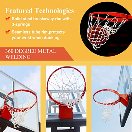 Breakaway Basketball Rim, Heavy Duty Flex Rim Replacement 5/8-In, Standard Goal Reinforced Mounting Bracket Fit Most Size Backboards Indoor and Outdoor - style: 3-springs basketballrim