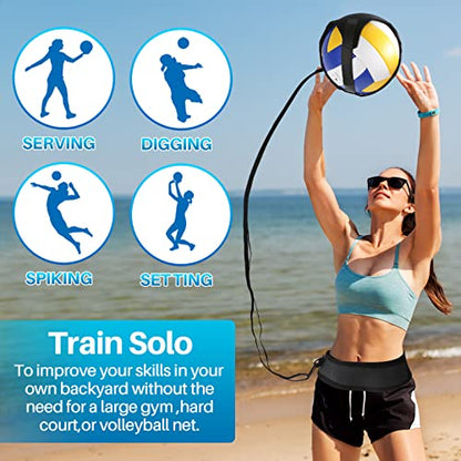 Davllin Complete Volleyball Training Bundle – Rebounder Trainer Kit & Pass Aid Resistance Bands for Serving, Spiking, Setting, Arm Swing Practice, Speed, Agility, Power, and Precision Enhancement