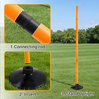 Agility Training Bars, Adjustable Multi-Purpose Sports Training Bars with Detachable Rubber Bases, Suitable for Speed Training in Soccer, Basketball, and Pets.