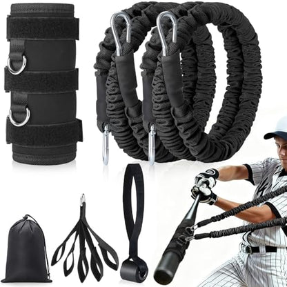 TOBWOLF 4PCS Baseball Exercise Bands with Interchangeable Grips, Baseball Resistance Trainer for Pitching & Throwing, Training Aid for Baseball Softball Pitchers to Build Arm Strength, Warm-Up