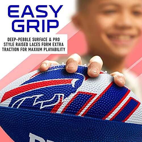 Franklin Sports NFL Team Footballs - Rubber Youth Mini Balls for All Teams - Kids 8.5" Football + Air Pump Sets - Official NFL Licensed - style: Buffalo Bills