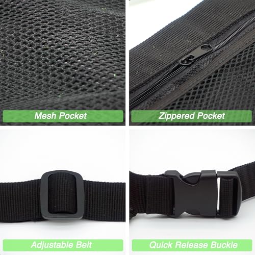 Adjustable Pickleball & Tennis Ball Holder Waist Pouch - Mesh Hip Bag Carrier for Men, Women, Teens - Holds 8-10 Balls, Versatile Accessories & Gifts