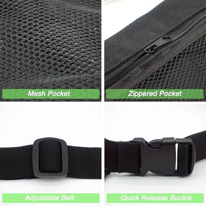Adjustable Pickleball & Tennis Ball Holder Waist Pouch - Mesh Hip Bag Carrier for Men, Women, Teens - Holds 8-10 Balls, Versatile Accessories & Gifts