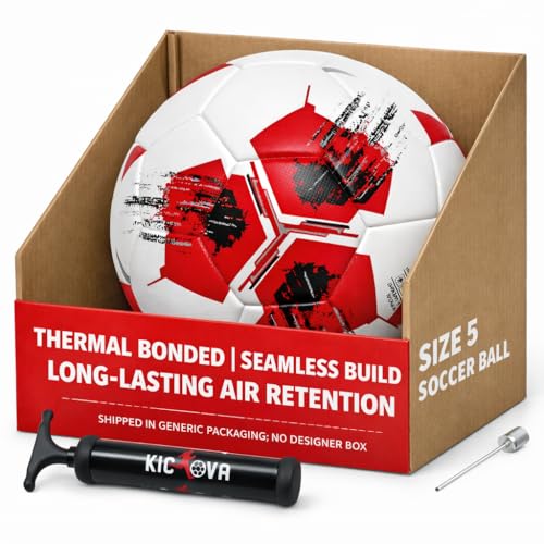 Professional Soccer Ball Size 4 & 5 – Seamless Training & Match Ball for Youth, Kids & Adults, Waterproof Synthetic PU Leather, Superior Air Retention - size: TITAN (Size 5)