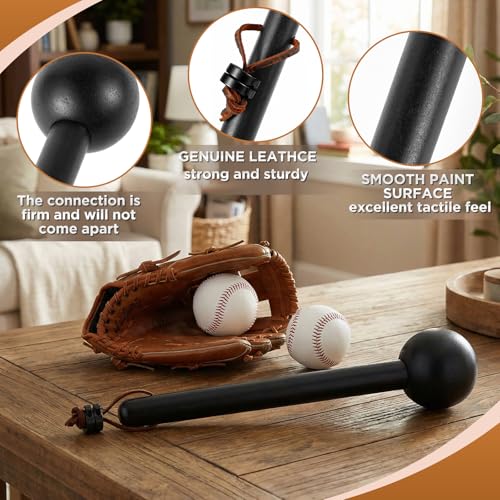 Hollowfly Baseball & Softball Glove Mallet-12 Inch Wooden Hammer with Leather Rope, Durable Glove Pocket Break-in Tool