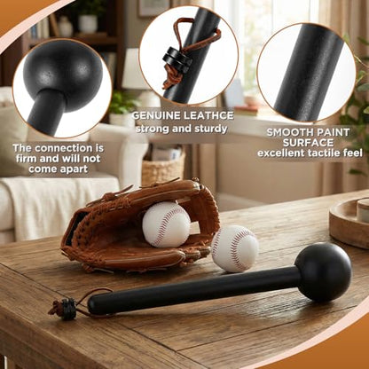 Hollowfly Baseball & Softball Glove Mallet-12 Inch Wooden Hammer with Leather Rope, Durable Glove Pocket Break-in Tool