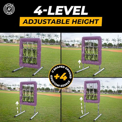 ALAGPRO® 9 Hole Pitching Net with Strike Zone - Baseball and Softball Training - Batting, Throwing and Hitting Practice Equipment - Portable, Backyard Setup