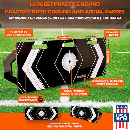 Portable Soccer Rebounder Board - Dual Angle Training Wall for Passing & Shooting - Large Surface Area - size: 40x16 Inch