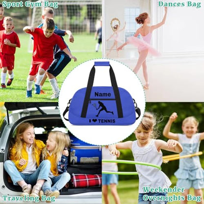 Custom Sport Duffel Bag Tennis Personalized Name Sports Bag Overnight Weekender Bag Waterproof Travel Sport Gym Bags, Blue - color: Blue, style: Tennis