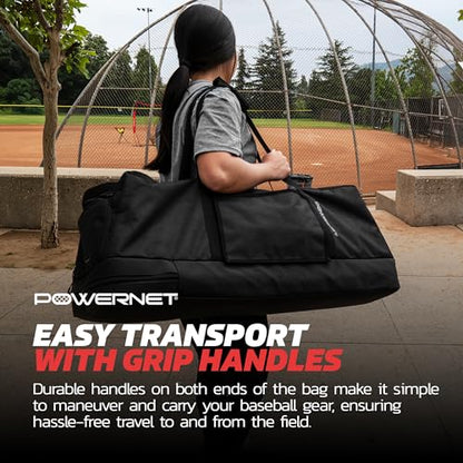 PowerNet Pro Duffle Bag, Softball Baseball Bag, Baseball Gear Bag, Baseball Bat Bag with Internal Bat Sleeves, Baseball Bags with Padded Strap & Pockets - style: Bat Vault Duffle Bag