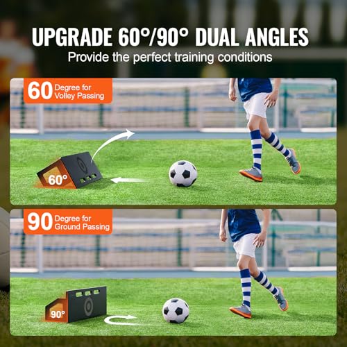 VEVOR Soccer Rebounder Board, Portable Soccer Wall with 2 Angles Rebound, Foldable HDPE Kickback Rebound Board, Soccer Training Equipment for Kids and Adults, Passing & Shooting Practice - size: 32"X12"