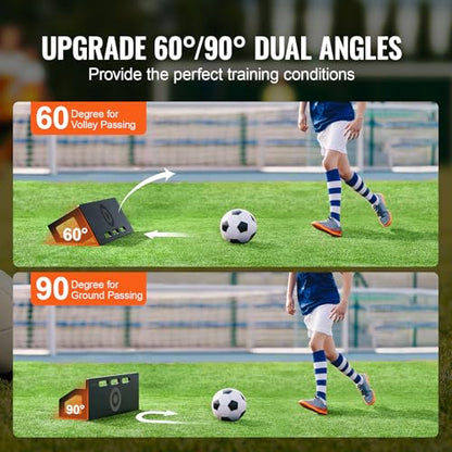 VEVOR Soccer Rebounder Board, Portable Soccer Wall with 2 Angles Rebound, Foldable HDPE Kickback Rebound Board, Soccer Training Equipment for Kids and Adults, Passing & Shooting Practice - size: 32"X12"