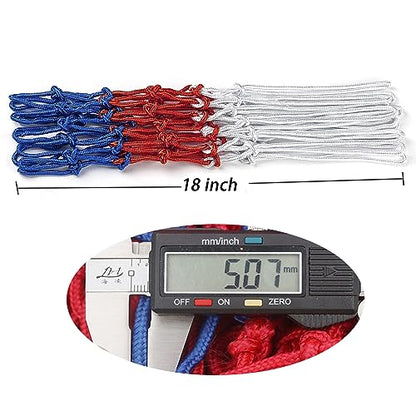 Basketball net 12 Loops Replacement Thicker Ropes Weaved All Weather Bright Coloured Endurable Environment Friendly Polypropylene - color: 1 PCS Colorful