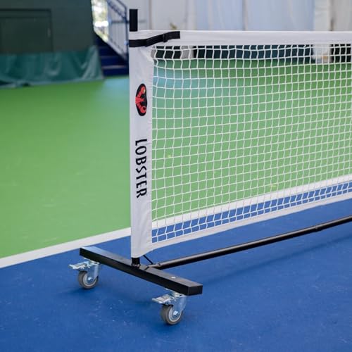 Lobster Sports - Indoor & Outdoor Portable Weatherproof Pickleball Net System with Metal Posts, Official Game Regulation Size, Durable Bag Included