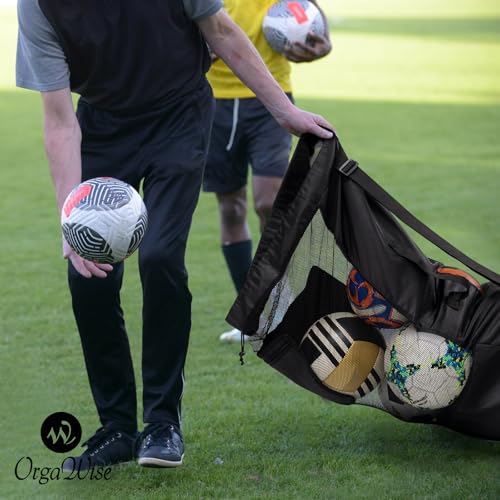 OrgaWise Extra Large Soccer Ball Bags for Coaches with Handle and Strap,Basketball Ball Bag - size: 30"x40"/76x102cm